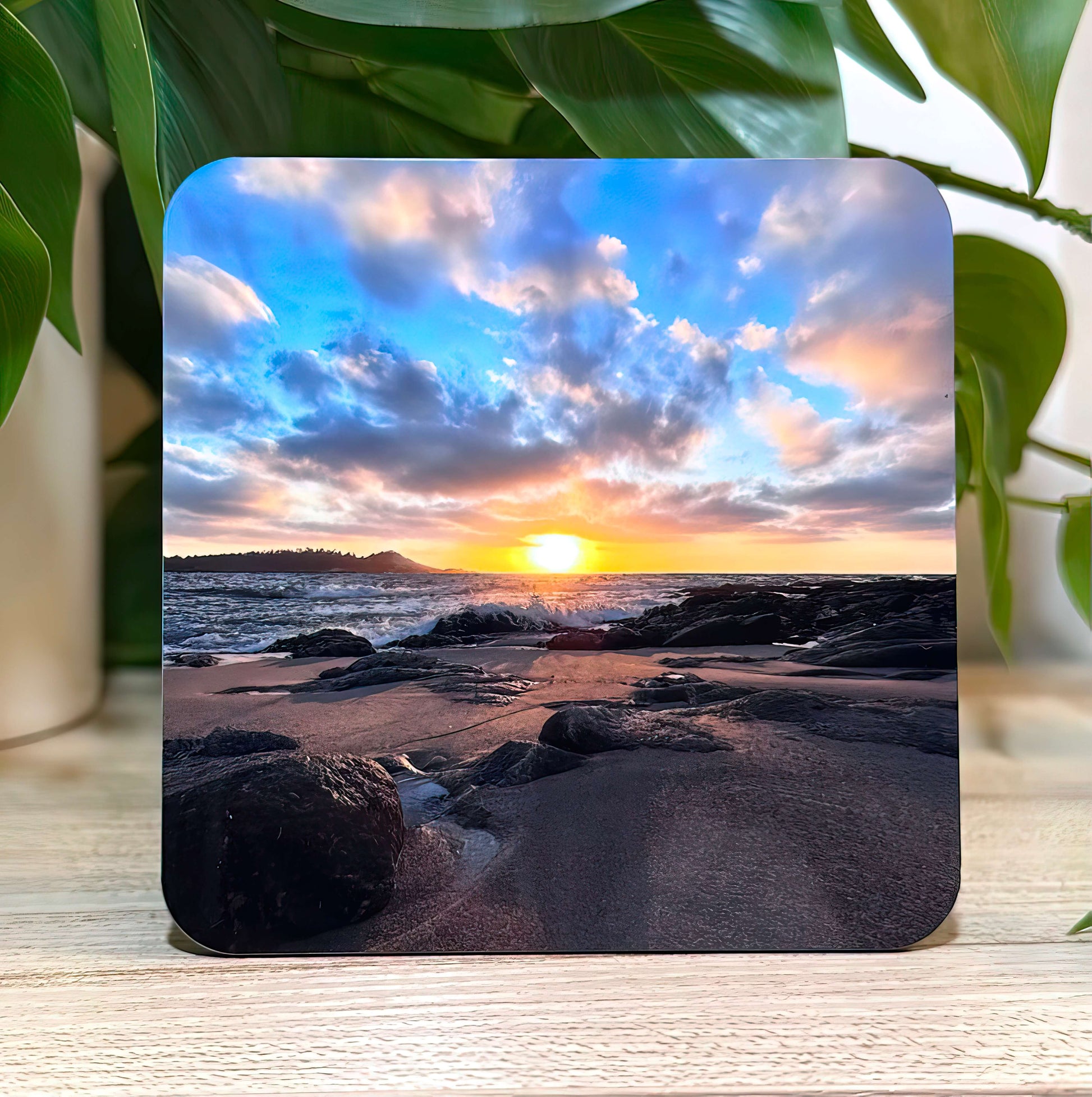 Beautifully printed coaster on a cork backing.